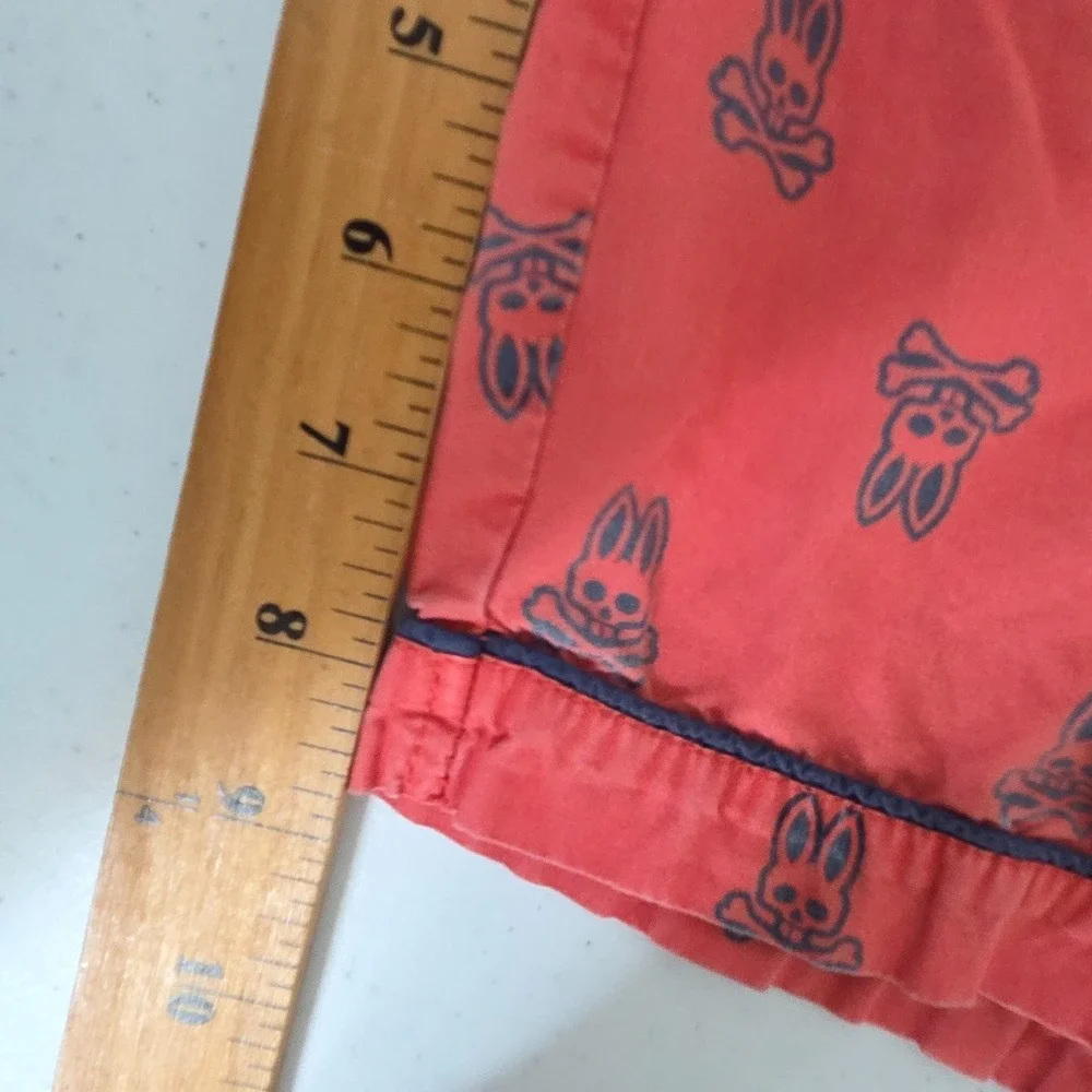 Psycho Bunny Board Shorts Mens Large Orange‎ Swim Trunks AOP